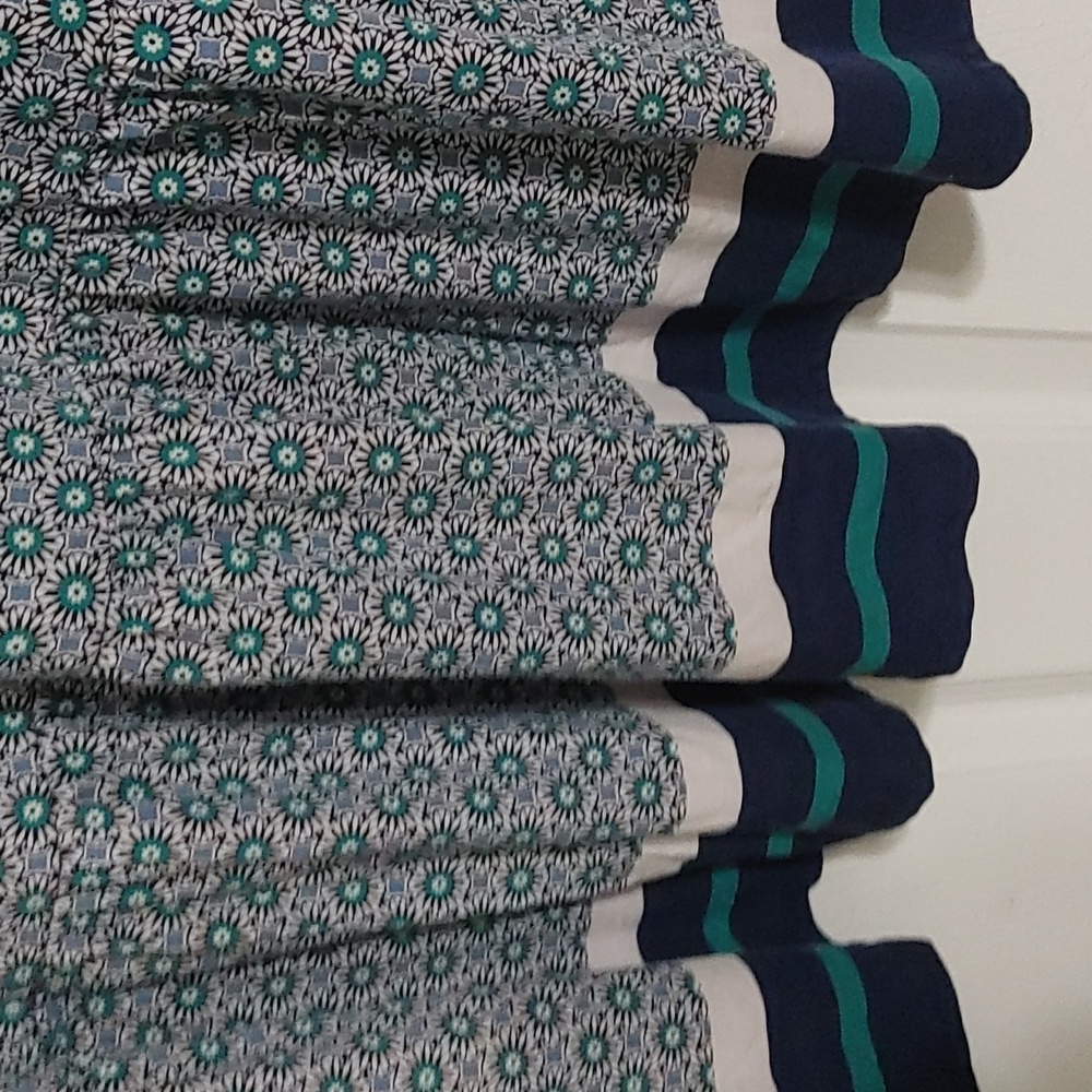 Lands' End Blue Patterned Sleeveless Maxi Dress with Tiered Hem & Pockets Sz LP - Picture 4 of 7